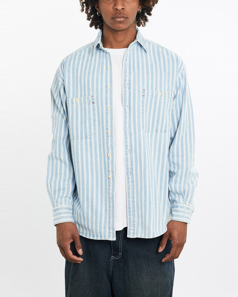 Vintage, Gap, Denim, Button, Up, Shirt, The Real Deal, size large, colour Blue, newtown, sydney, australia, thrift store, opshop, preloved, secondhand, sustainable, retro, antique, 70s, 80s, 90s, 2000s, 00s, fashion, clothing, streetwear, trendy, garment, style, boutique, store, shop, archive, sale, cheap, best, top, Shirts