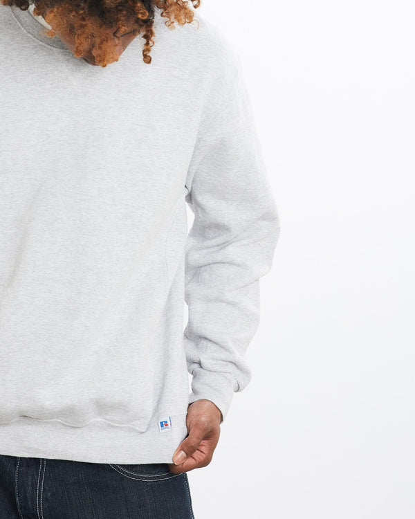 Vintage, Russell, Athletic, Sweatshirt, The Real Deal, size large, colour Grey, newtown, sydney, australia, thrift store, opshop, preloved, secondhand, sustainable, retro, antique, 70s, 80s, 90s, 2000s, 00s, fashion, clothing, streetwear, trendy, garment, style, boutique, store, shop, archive, sale, cheap, best, top, Sweats and hoodies