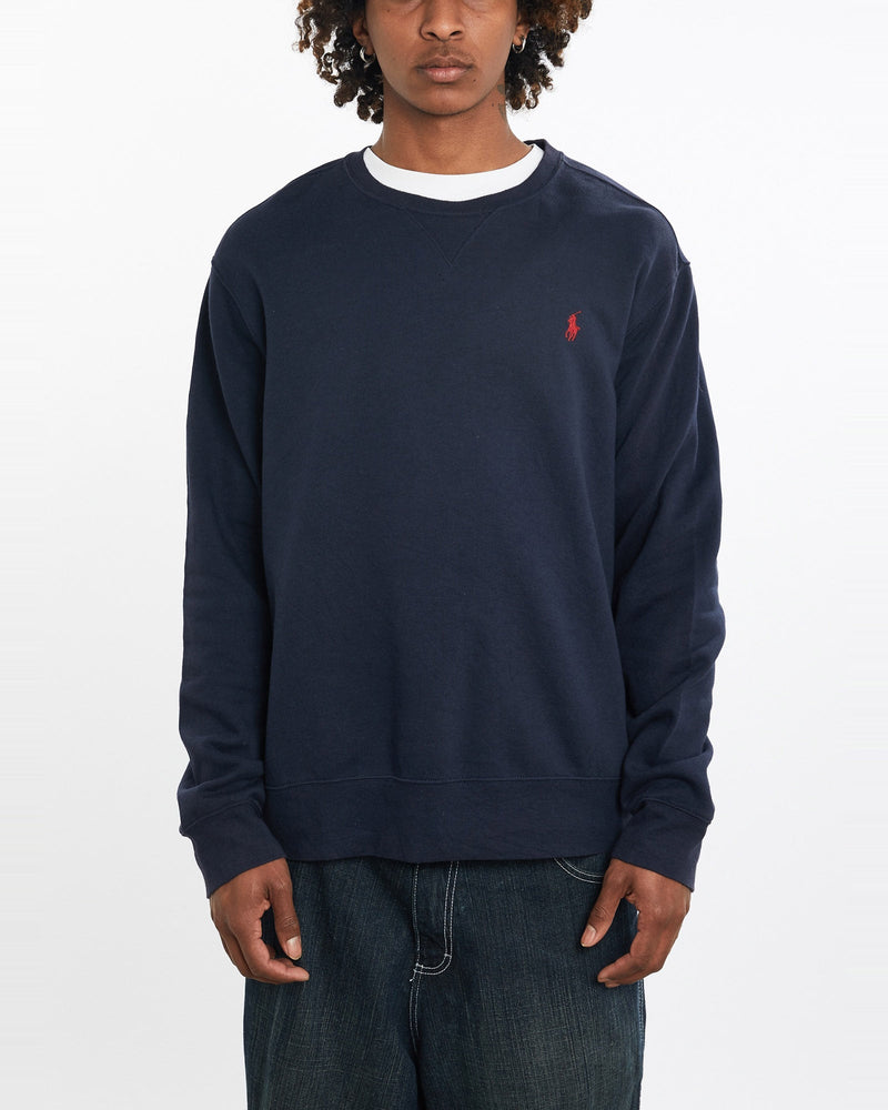 Vintage, Polo, Ralph, Lauren, Sweatshirt, The Real Deal, size large, colour Navy, newtown, sydney, australia, thrift store, opshop, preloved, secondhand, sustainable, retro, antique, 70s, 80s, 90s, 2000s, 00s, fashion, clothing, streetwear, trendy, garment, style, boutique, store, shop, archive, sale, cheap, best, top, Sweats and hoodies