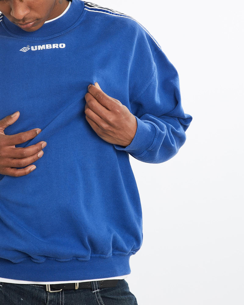Vintage, 90s, Umbro, Sweatshirt, The Real Deal, size large, colour Blue, newtown, sydney, australia, thrift store, opshop, preloved, secondhand, sustainable, retro, antique, 70s, 80s, 90s, 2000s, 00s, fashion, clothing, streetwear, trendy, garment, style, boutique, store, shop, archive, sale, cheap, best, top, Sweats and hoodies