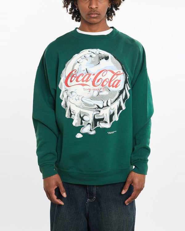 Vintage, 1994, Coca-Cola, Sweatshirt, The Real Deal, size large, colour Green, newtown, sydney, australia, thrift store, opshop, preloved, secondhand, sustainable, retro, antique, 70s, 80s, 90s, 2000s, 00s, fashion, clothing, streetwear, trendy, garment, style, boutique, store, shop, archive, sale, cheap, best, top, Sweats and hoodies