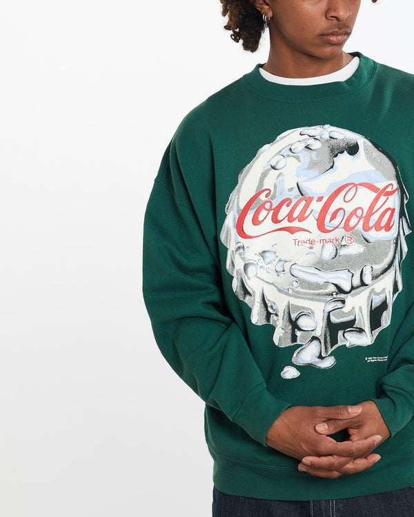 Vintage, 1994, Coca-Cola, Sweatshirt, The Real Deal, size large, colour Green, newtown, sydney, australia, thrift store, opshop, preloved, secondhand, sustainable, retro, antique, 70s, 80s, 90s, 2000s, 00s, fashion, clothing, streetwear, trendy, garment, style, boutique, store, shop, archive, sale, cheap, best, top, Sweats and hoodies