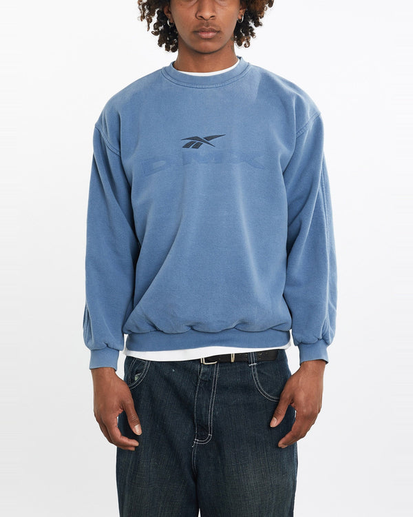 Vintage, 90s, Reebok, DMX, Sweatshirt, The Real Deal, size large, colour Blue, newtown, sydney, australia, thrift store, opshop, preloved, secondhand, sustainable, retro, antique, 70s, 80s, 90s, 2000s, 00s, fashion, clothing, streetwear, trendy, garment, style, boutique, store, shop, archive, sale, cheap, best, top, Sweats and hoodies