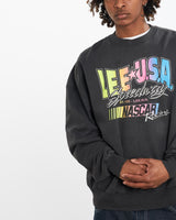 Vintage, 90s, NASCAR, Racing, Sweatshirt, The Real Deal, size large, colour Grey, newtown, sydney, australia, thrift store, opshop, preloved, secondhand, sustainable, retro, antique, 70s, 80s, 90s, 2000s, 00s, fashion, clothing, streetwear, trendy, garment, style, boutique, store, shop, archive, sale, cheap, best, top, Sweats and hoodies