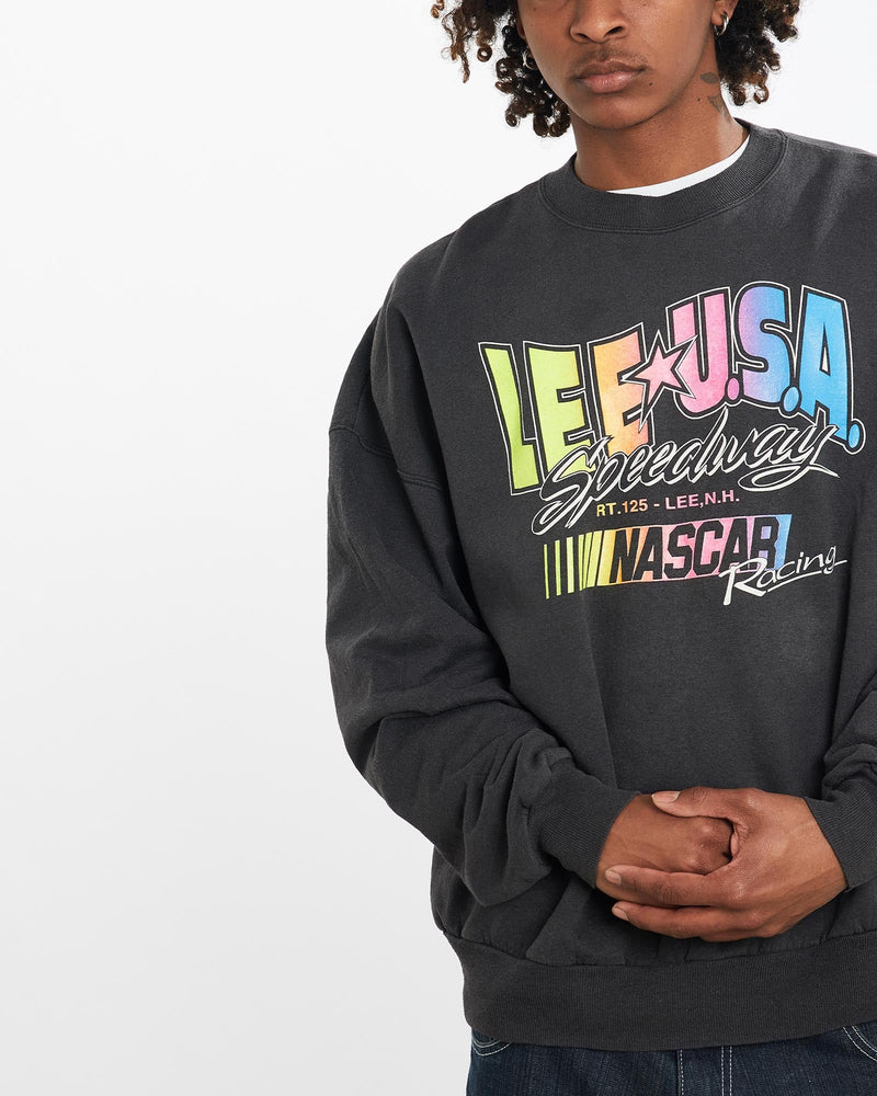 Vintage, 90s, NASCAR, Racing, Sweatshirt, The Real Deal, size large, colour Grey, newtown, sydney, australia, thrift store, opshop, preloved, secondhand, sustainable, retro, antique, 70s, 80s, 90s, 2000s, 00s, fashion, clothing, streetwear, trendy, garment, style, boutique, store, shop, archive, sale, cheap, best, top, Sweats and hoodies