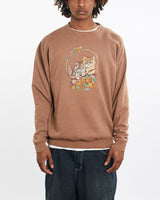 Vintage, 90s, Kitty, Cat, Sweatshirt, The Real Deal, size large, colour Brown, newtown, sydney, australia, thrift store, opshop, preloved, secondhand, sustainable, retro, antique, 70s, 80s, 90s, 2000s, 00s, fashion, clothing, streetwear, trendy, garment, style, boutique, store, shop, archive, sale, cheap, best, top, Sweats and hoodies