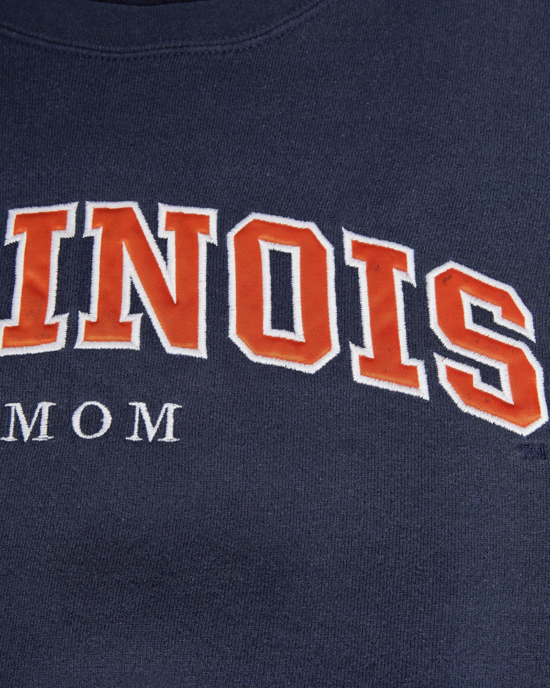 Vintage, 90s, Illinois, Mom, Sweatshirt, The Real Deal, size large, colour Navy, newtown, sydney, australia, thrift store, opshop, preloved, secondhand, sustainable, retro, antique, 70s, 80s, 90s, 2000s, 00s, fashion, clothing, streetwear, trendy, garment, style, boutique, store, shop, archive, sale, cheap, best, top, Sweats and hoodies