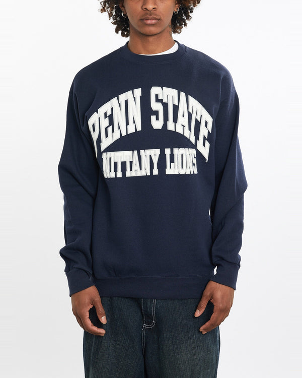 Vintage, 90s, NCAA, Penn, State, Nittany, Lions, Sweatshirt, The Real Deal, size large, colour Navy, newtown, sydney, australia, thrift store, opshop, preloved, secondhand, sustainable, retro, antique, 70s, 80s, 90s, 2000s, 00s, fashion, clothing, streetwear, trendy, garment, style, boutique, store, shop, archive, sale, cheap, best, top, Sweats and hoodies