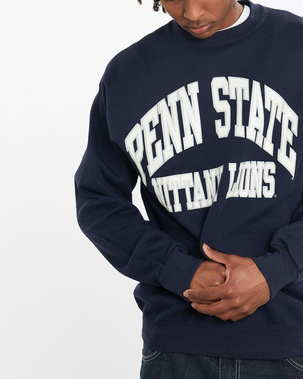 Vintage, 90s, NCAA, Penn, State, Nittany, Lions, Sweatshirt, The Real Deal, size large, colour Navy, newtown, sydney, australia, thrift store, opshop, preloved, secondhand, sustainable, retro, antique, 70s, 80s, 90s, 2000s, 00s, fashion, clothing, streetwear, trendy, garment, style, boutique, store, shop, archive, sale, cheap, best, top, Sweats and hoodies