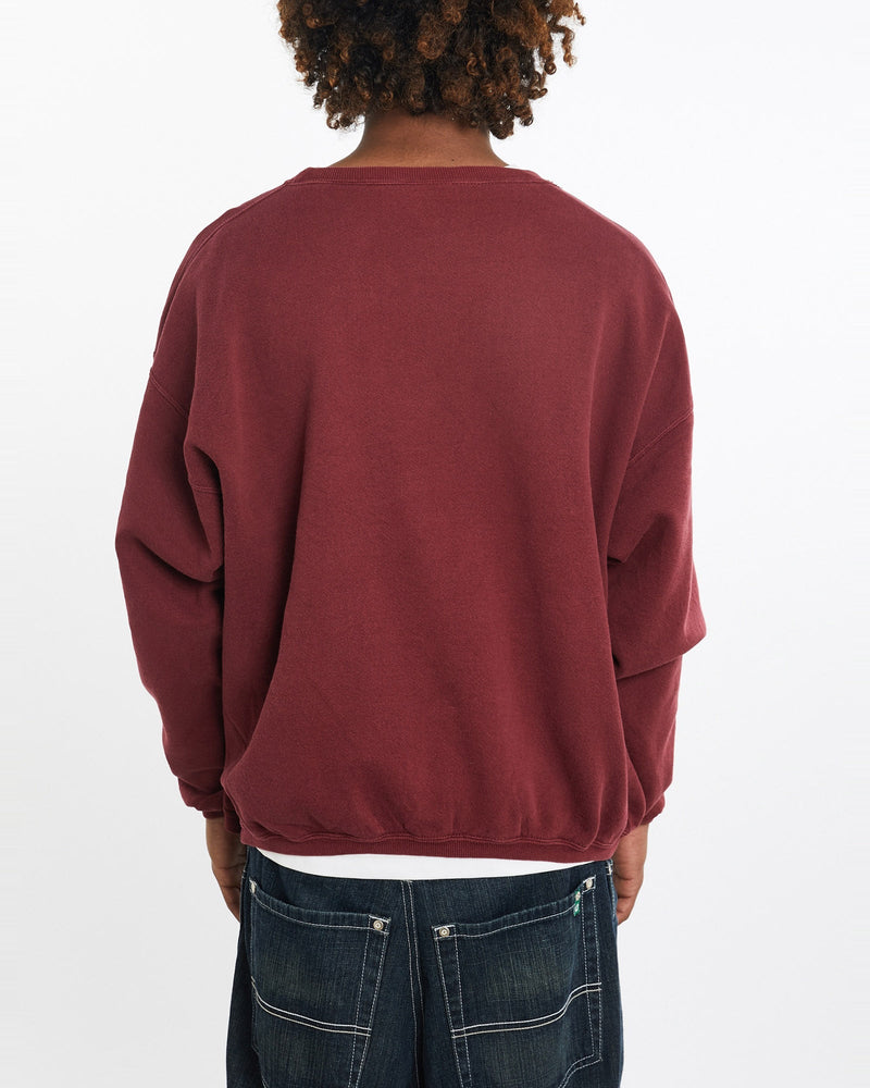 Vintage, 90s, Boston, College, Eagles, Sweatshirt, The Real Deal, size large, colour Burgundy, newtown, sydney, australia, thrift store, opshop, preloved, secondhand, sustainable, retro, antique, 70s, 80s, 90s, 2000s, 00s, fashion, clothing, streetwear, trendy, garment, style, boutique, store, shop, archive, sale, cheap, best, top, Sweats and hoodies