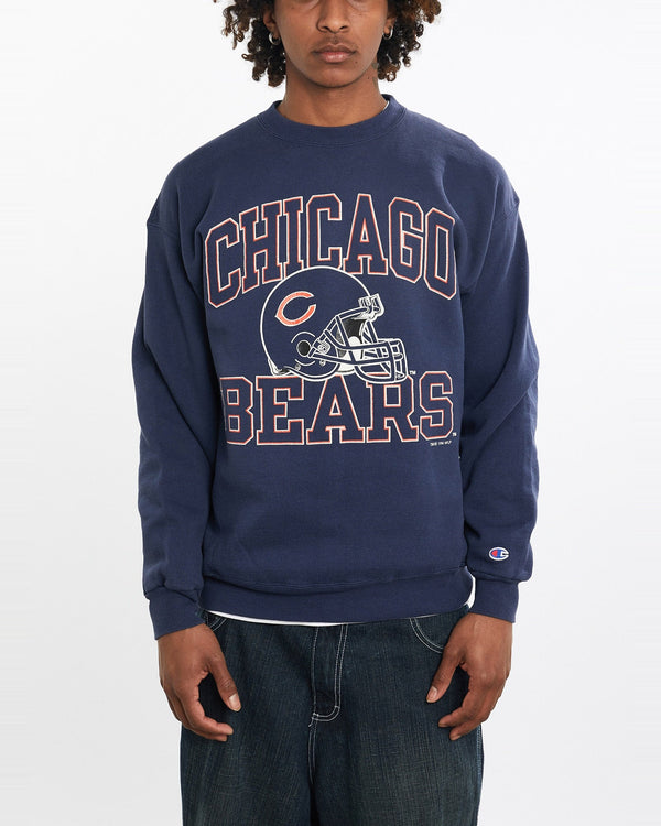Vintage, 1994, NFL, Chicago, Bears, Sweatshirt, The Real Deal, size large, colour Navy, newtown, sydney, australia, thrift store, opshop, preloved, secondhand, sustainable, retro, antique, 70s, 80s, 90s, 2000s, 00s, fashion, clothing, streetwear, trendy, garment, style, boutique, store, shop, archive, sale, cheap, best, top, Sweats and hoodies