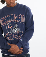 Vintage, 1994, NFL, Chicago, Bears, Sweatshirt, The Real Deal, size large, colour Navy, newtown, sydney, australia, thrift store, opshop, preloved, secondhand, sustainable, retro, antique, 70s, 80s, 90s, 2000s, 00s, fashion, clothing, streetwear, trendy, garment, style, boutique, store, shop, archive, sale, cheap, best, top, Sweats and hoodies