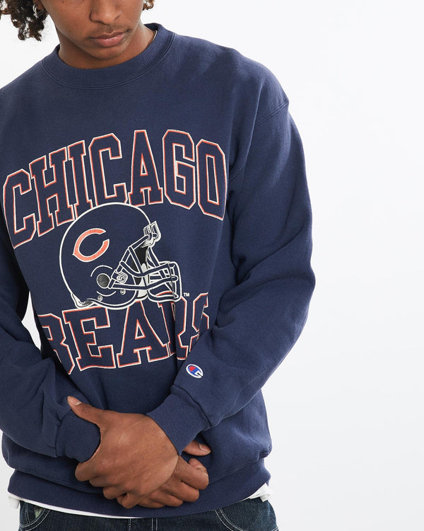 Vintage, 1994, NFL, Chicago, Bears, Sweatshirt, The Real Deal, size large, colour Navy, newtown, sydney, australia, thrift store, opshop, preloved, secondhand, sustainable, retro, antique, 70s, 80s, 90s, 2000s, 00s, fashion, clothing, streetwear, trendy, garment, style, boutique, store, shop, archive, sale, cheap, best, top, Sweats and hoodies
