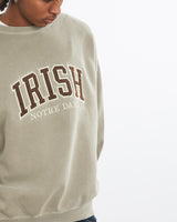 Vintage, 90s, NCAA, Notre, Dame, Fighting, Irish, Sweatshirt, The Real Deal, size large, colour Beige, newtown, sydney, australia, thrift store, opshop, preloved, secondhand, sustainable, retro, antique, 70s, 80s, 90s, 2000s, 00s, fashion, clothing, streetwear, trendy, garment, style, boutique, store, shop, archive, sale, cheap, best, top, Sweats and hoodies