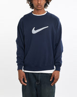 Vintage, 90s, Nike, Sweatshirt, The Real Deal, size large, colour Navy, newtown, sydney, australia, thrift store, opshop, preloved, secondhand, sustainable, retro, antique, 70s, 80s, 90s, 2000s, 00s, fashion, clothing, streetwear, trendy, garment, style, boutique, store, shop, archive, sale, cheap, best, top, Sweats and hoodies