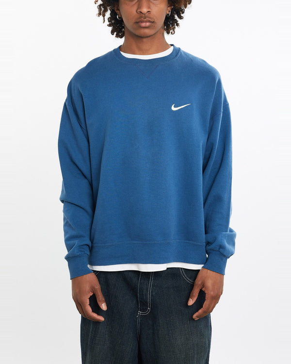 Vintage, 90s, Nike, Sweatshirt, The Real Deal, size large, colour Blue, newtown, sydney, australia, thrift store, opshop, preloved, secondhand, sustainable, retro, antique, 70s, 80s, 90s, 2000s, 00s, fashion, clothing, streetwear, trendy, garment, style, boutique, store, shop, archive, sale, cheap, best, top, Sweats and hoodies