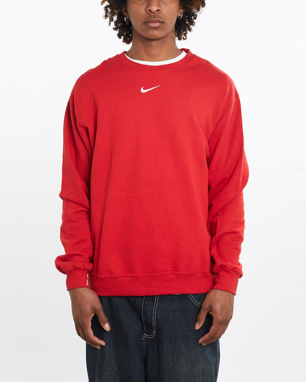 Vintage, 90s, Nike, Sweatshirt, The Real Deal, size large, colour Red, newtown, sydney, australia, thrift store, opshop, preloved, secondhand, sustainable, retro, antique, 70s, 80s, 90s, 2000s, 00s, fashion, clothing, streetwear, trendy, garment, style, boutique, store, shop, archive, sale, cheap, best, top, Sweats and hoodies