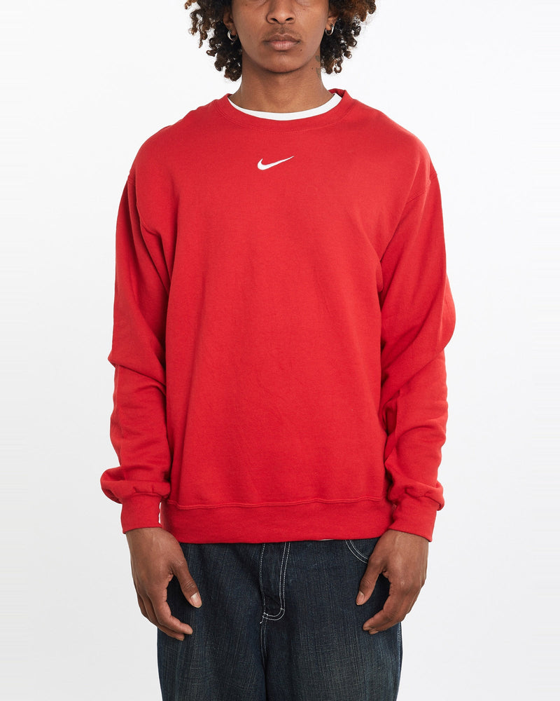 Vintage, 90s, Nike, Sweatshirt, The Real Deal, size large, colour Red, newtown, sydney, australia, thrift store, opshop, preloved, secondhand, sustainable, retro, antique, 70s, 80s, 90s, 2000s, 00s, fashion, clothing, streetwear, trendy, garment, style, boutique, store, shop, archive, sale, cheap, best, top, Sweats and hoodies