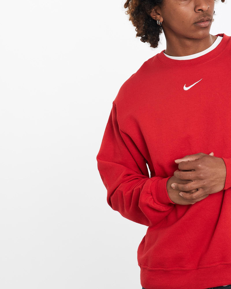 Vintage, 90s, Nike, Sweatshirt, The Real Deal, size large, colour Red, newtown, sydney, australia, thrift store, opshop, preloved, secondhand, sustainable, retro, antique, 70s, 80s, 90s, 2000s, 00s, fashion, clothing, streetwear, trendy, garment, style, boutique, store, shop, archive, sale, cheap, best, top, Sweats and hoodies