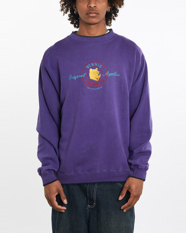 Vintage, 90s, Disney, Winnie, The, Pooh, Sweatshirt, The Real Deal, size large, colour Purple, newtown, sydney, australia, thrift store, opshop, preloved, secondhand, sustainable, retro, antique, 70s, 80s, 90s, 2000s, 00s, fashion, clothing, streetwear, trendy, garment, style, boutique, store, shop, archive, sale, cheap, best, top, Sweats and hoodies
