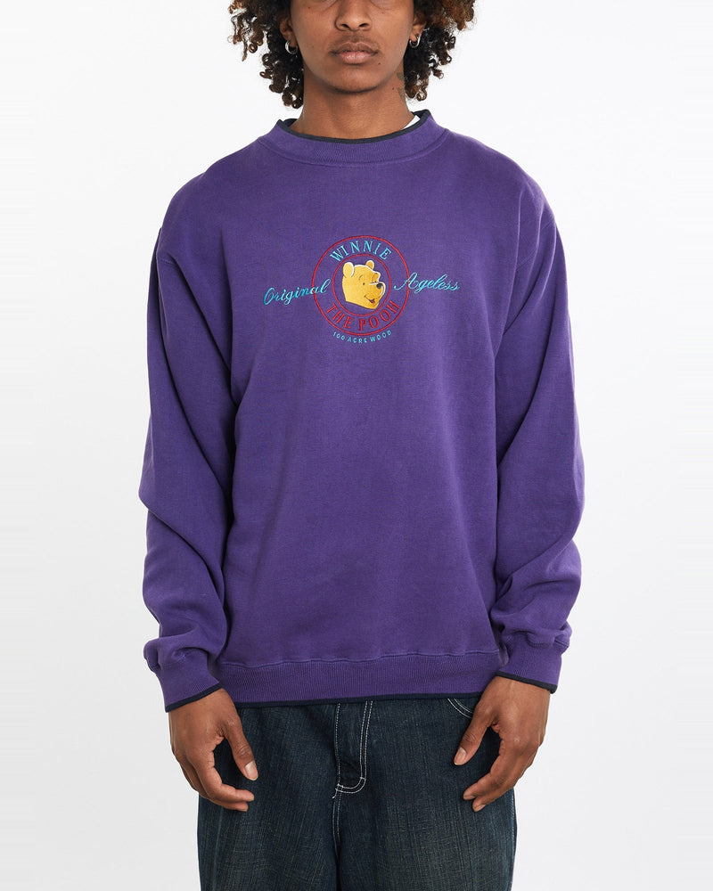 Vintage, 90s, Disney, Winnie, The, Pooh, Sweatshirt, The Real Deal, size large, colour Purple, newtown, sydney, australia, thrift store, opshop, preloved, secondhand, sustainable, retro, antique, 70s, 80s, 90s, 2000s, 00s, fashion, clothing, streetwear, trendy, garment, style, boutique, store, shop, archive, sale, cheap, best, top, Sweats and hoodies
