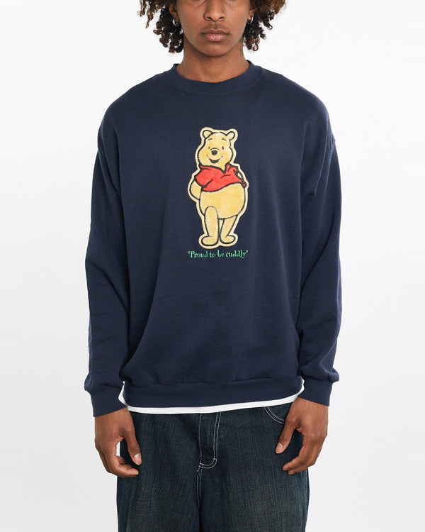 Vintage, 90s, Disney, Winnie, The, Pooh, Sweatshirt, The Real Deal, size large, colour Navy, newtown, sydney, australia, thrift store, opshop, preloved, secondhand, sustainable, retro, antique, 70s, 80s, 90s, 2000s, 00s, fashion, clothing, streetwear, trendy, garment, style, boutique, store, shop, archive, sale, cheap, best, top, Sweats and hoodies