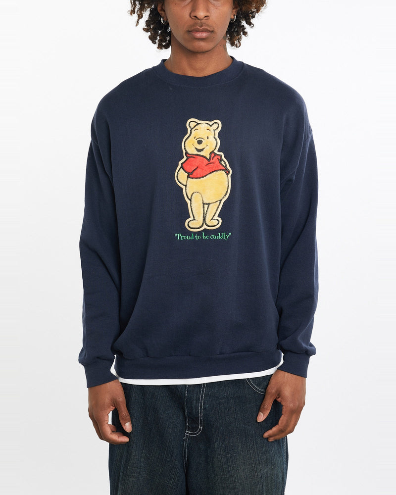 Vintage, 90s, Disney, Winnie, The, Pooh, Sweatshirt, The Real Deal, size large, colour Navy, newtown, sydney, australia, thrift store, opshop, preloved, secondhand, sustainable, retro, antique, 70s, 80s, 90s, 2000s, 00s, fashion, clothing, streetwear, trendy, garment, style, boutique, store, shop, archive, sale, cheap, best, top, Sweats and hoodies