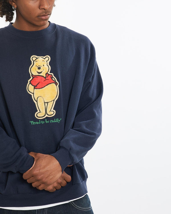 Vintage, 90s, Disney, Winnie, The, Pooh, Sweatshirt, The Real Deal, size large, colour Navy, newtown, sydney, australia, thrift store, opshop, preloved, secondhand, sustainable, retro, antique, 70s, 80s, 90s, 2000s, 00s, fashion, clothing, streetwear, trendy, garment, style, boutique, store, shop, archive, sale, cheap, best, top, Sweats and hoodies