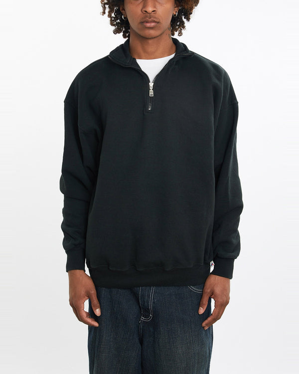 Vintage, 90s, Russell, Athletic, Quarter, Zip, Sweatshirt, The Real Deal, size large, colour Black, newtown, sydney, australia, thrift store, opshop, preloved, secondhand, sustainable, retro, antique, 70s, 80s, 90s, 2000s, 00s, fashion, clothing, streetwear, trendy, garment, style, boutique, store, shop, archive, sale, cheap, best, top, Sweats and hoodies