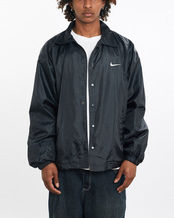 Vintage, 90s, Nike, Coaches, Jacket, The Real Deal, size large, colour Black, newtown, sydney, australia, thrift store, opshop, preloved, secondhand, sustainable, retro, antique, 70s, 80s, 90s, 2000s, 00s, fashion, clothing, streetwear, trendy, garment, style, boutique, store, shop, archive, sale, cheap, best, top, Jackets