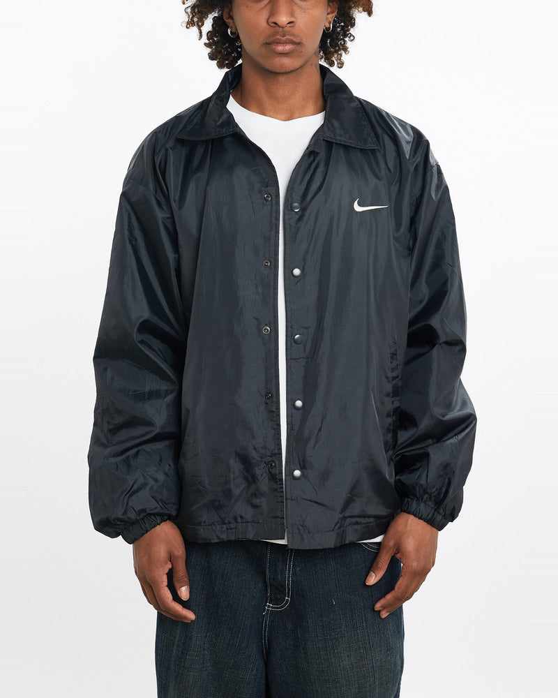 Vintage, 90s, Nike, Coaches, Jacket, The Real Deal, size large, colour Black, newtown, sydney, australia, thrift store, opshop, preloved, secondhand, sustainable, retro, antique, 70s, 80s, 90s, 2000s, 00s, fashion, clothing, streetwear, trendy, garment, style, boutique, store, shop, archive, sale, cheap, best, top, Jackets