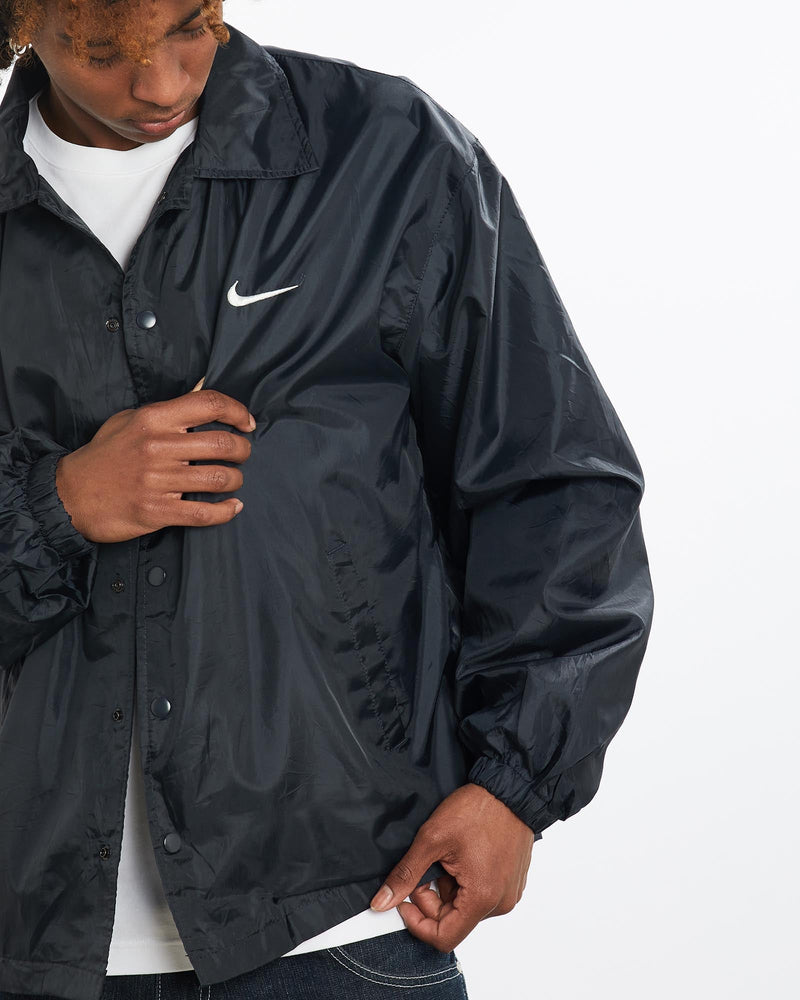 Vintage, 90s, Nike, Coaches, Jacket, The Real Deal, size large, colour Black, newtown, sydney, australia, thrift store, opshop, preloved, secondhand, sustainable, retro, antique, 70s, 80s, 90s, 2000s, 00s, fashion, clothing, streetwear, trendy, garment, style, boutique, store, shop, archive, sale, cheap, best, top, Jackets