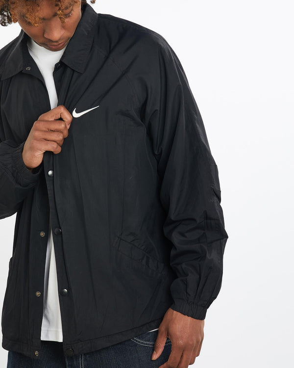 Vintage, 90s, Nike, Coaches, Jacket, The Real Deal, size large, colour Black, newtown, sydney, australia, thrift store, opshop, preloved, secondhand, sustainable, retro, antique, 70s, 80s, 90s, 2000s, 00s, fashion, clothing, streetwear, trendy, garment, style, boutique, store, shop, archive, sale, cheap, best, top, Jackets