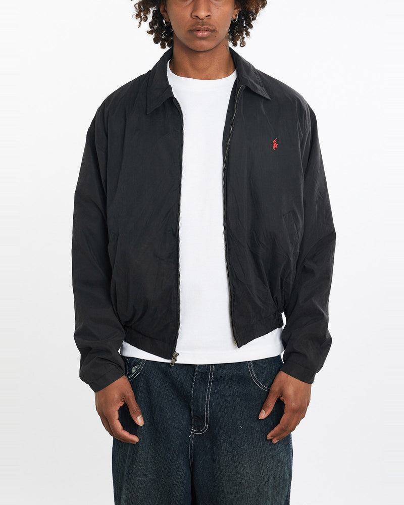 Vintage, 90s, Polo, Ralph, Lauren, Harrington, Jacket, The Real Deal, size large, colour Black, newtown, sydney, australia, thrift store, opshop, preloved, secondhand, sustainable, retro, antique, 70s, 80s, 90s, 2000s, 00s, fashion, clothing, streetwear, trendy, garment, style, boutique, store, shop, archive, sale, cheap, best, top, Jackets