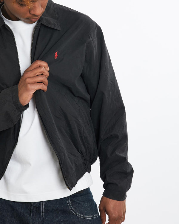 Vintage, 90s, Polo, Ralph, Lauren, Harrington, Jacket, The Real Deal, size large, colour Black, newtown, sydney, australia, thrift store, opshop, preloved, secondhand, sustainable, retro, antique, 70s, 80s, 90s, 2000s, 00s, fashion, clothing, streetwear, trendy, garment, style, boutique, store, shop, archive, sale, cheap, best, top, Jackets