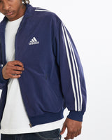 Vintage, 90s, Adidas, Track, Jacket, The Real Deal, size large, colour Navy, newtown, sydney, australia, thrift store, opshop, preloved, secondhand, sustainable, retro, antique, 70s, 80s, 90s, 2000s, 00s, fashion, clothing, streetwear, trendy, garment, style, boutique, store, shop, archive, sale, cheap, best, top, Jackets