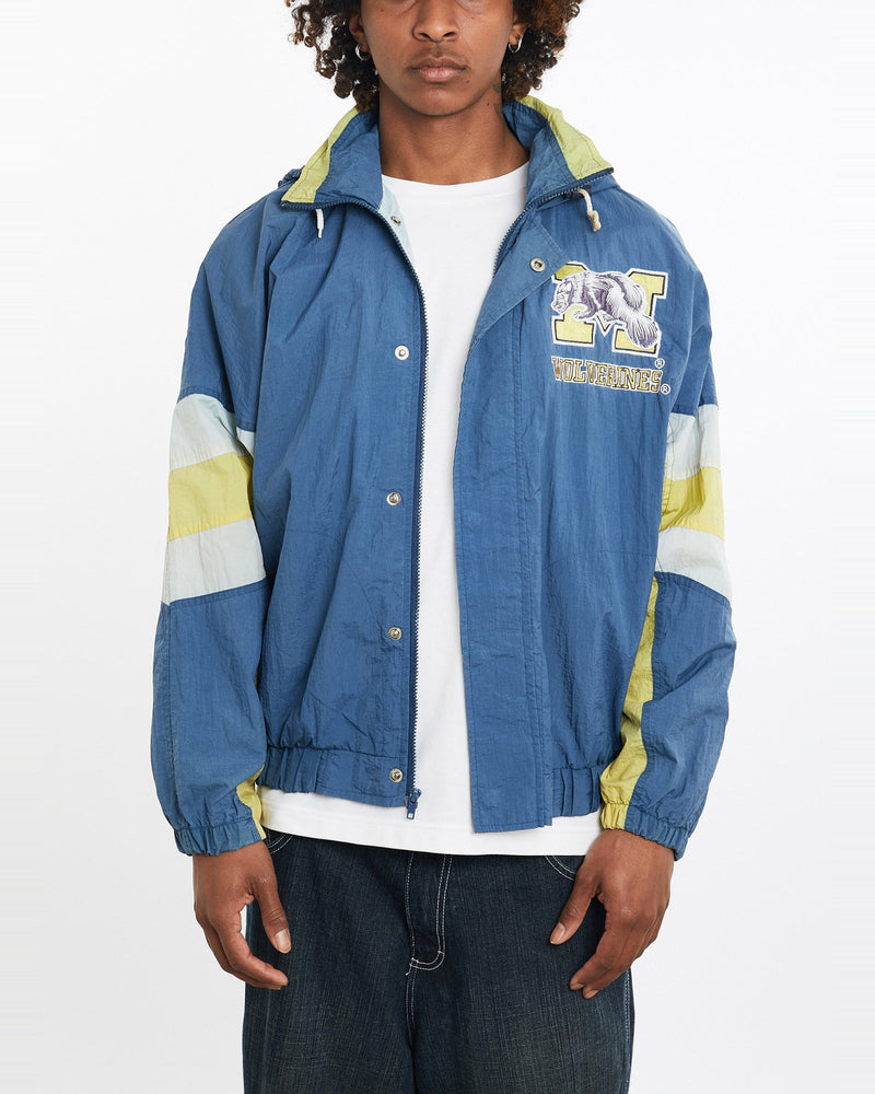 Vintage, 90s, NCAA, Michigan, Wolverines, Jacket, The Real Deal, size large, colour Blue, newtown, sydney, australia, thrift store, opshop, preloved, secondhand, sustainable, retro, antique, 70s, 80s, 90s, 2000s, 00s, fashion, clothing, streetwear, trendy, garment, style, boutique, store, shop, archive, sale, cheap, best, top, Jackets