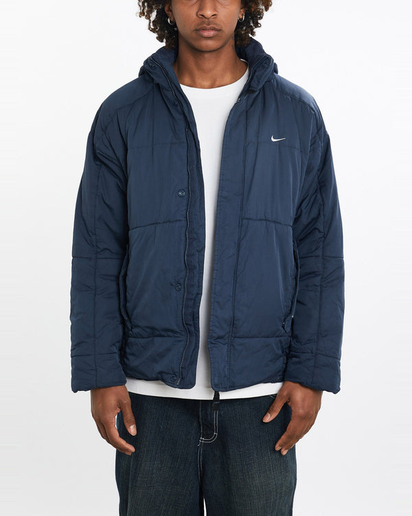 Vintage, Nike, Tech, Puffer, Jacket, The Real Deal, size large, colour Navy, newtown, sydney, australia, thrift store, opshop, preloved, secondhand, sustainable, retro, antique, 70s, 80s, 90s, 2000s, 00s, fashion, clothing, streetwear, trendy, garment, style, boutique, store, shop, archive, sale, cheap, best, top, Jackets