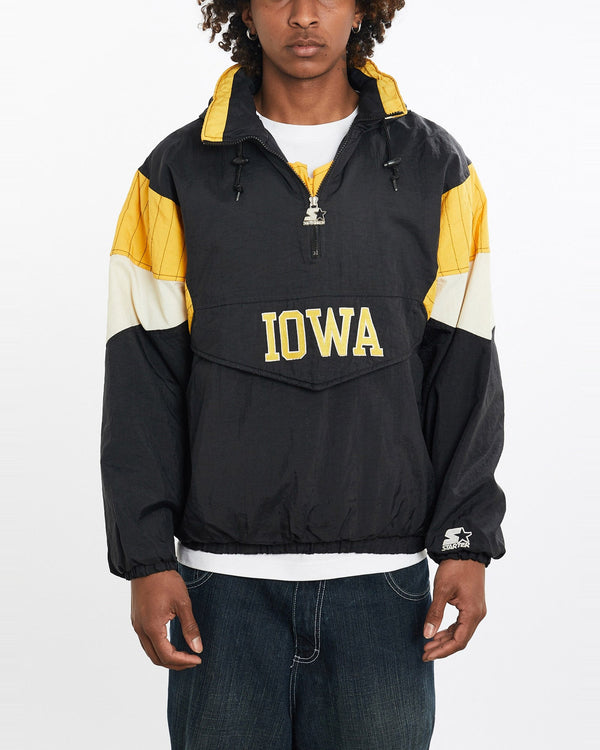Vintage, 90s, Starter, NCAA, Iowa, Hawkeyes, Jacket, The Real Deal, size large, colour Black, newtown, sydney, australia, thrift store, opshop, preloved, secondhand, sustainable, retro, antique, 70s, 80s, 90s, 2000s, 00s, fashion, clothing, streetwear, trendy, garment, style, boutique, store, shop, archive, sale, cheap, best, top, Jackets