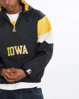Vintage, 90s, Starter, NCAA, Iowa, Hawkeyes, Jacket, The Real Deal, size large, colour Black, newtown, sydney, australia, thrift store, opshop, preloved, secondhand, sustainable, retro, antique, 70s, 80s, 90s, 2000s, 00s, fashion, clothing, streetwear, trendy, garment, style, boutique, store, shop, archive, sale, cheap, best, top, Jackets