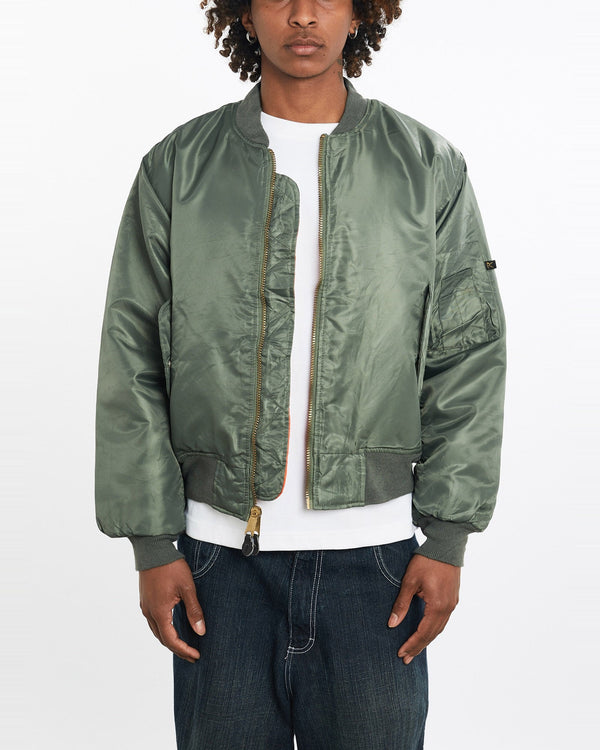 Vintage, 90s, Rothco, MA-1, USAF, Flight, Bomber, Jacket, The Real Deal, size large, colour Green, newtown, sydney, australia, thrift store, opshop, preloved, secondhand, sustainable, retro, antique, 70s, 80s, 90s, 2000s, 00s, fashion, clothing, streetwear, trendy, garment, style, boutique, store, shop, archive, sale, cheap, best, top, Jackets