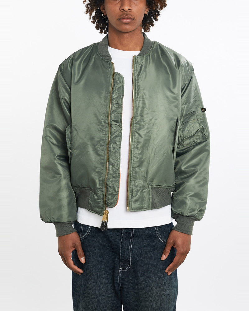 Vintage, 90s, Rothco, MA-1, USAF, Flight, Bomber, Jacket, The Real Deal, size large, colour Green, newtown, sydney, australia, thrift store, opshop, preloved, secondhand, sustainable, retro, antique, 70s, 80s, 90s, 2000s, 00s, fashion, clothing, streetwear, trendy, garment, style, boutique, store, shop, archive, sale, cheap, best, top, Jackets