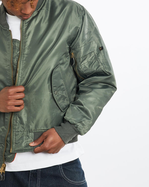 Vintage, 90s, Rothco, MA-1, USAF, Flight, Bomber, Jacket, The Real Deal, size large, colour Green, newtown, sydney, australia, thrift store, opshop, preloved, secondhand, sustainable, retro, antique, 70s, 80s, 90s, 2000s, 00s, fashion, clothing, streetwear, trendy, garment, style, boutique, store, shop, archive, sale, cheap, best, top, Jackets