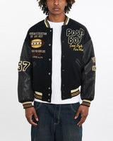 Vintage, 1989, Posh, Boy, Varsity, Jacket, The Real Deal, size large, colour Black, newtown, sydney, australia, thrift store, opshop, preloved, secondhand, sustainable, retro, antique, 70s, 80s, 90s, 2000s, 00s, fashion, clothing, streetwear, trendy, garment, style, boutique, store, shop, archive, sale, cheap, best, top, Jackets