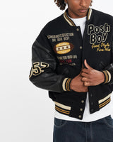 Vintage, 1989, Posh, Boy, Varsity, Jacket, The Real Deal, size large, colour Black, newtown, sydney, australia, thrift store, opshop, preloved, secondhand, sustainable, retro, antique, 70s, 80s, 90s, 2000s, 00s, fashion, clothing, streetwear, trendy, garment, style, boutique, store, shop, archive, sale, cheap, best, top, Jackets