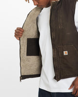 Vintage, Carhartt, Sherpa, Lined, Vest, The Real Deal, size large, colour Brown, newtown, sydney, australia, thrift store, opshop, preloved, secondhand, sustainable, retro, antique, 70s, 80s, 90s, 2000s, 00s, fashion, clothing, streetwear, trendy, garment, style, boutique, store, shop, archive, sale, cheap, best, top, Jackets