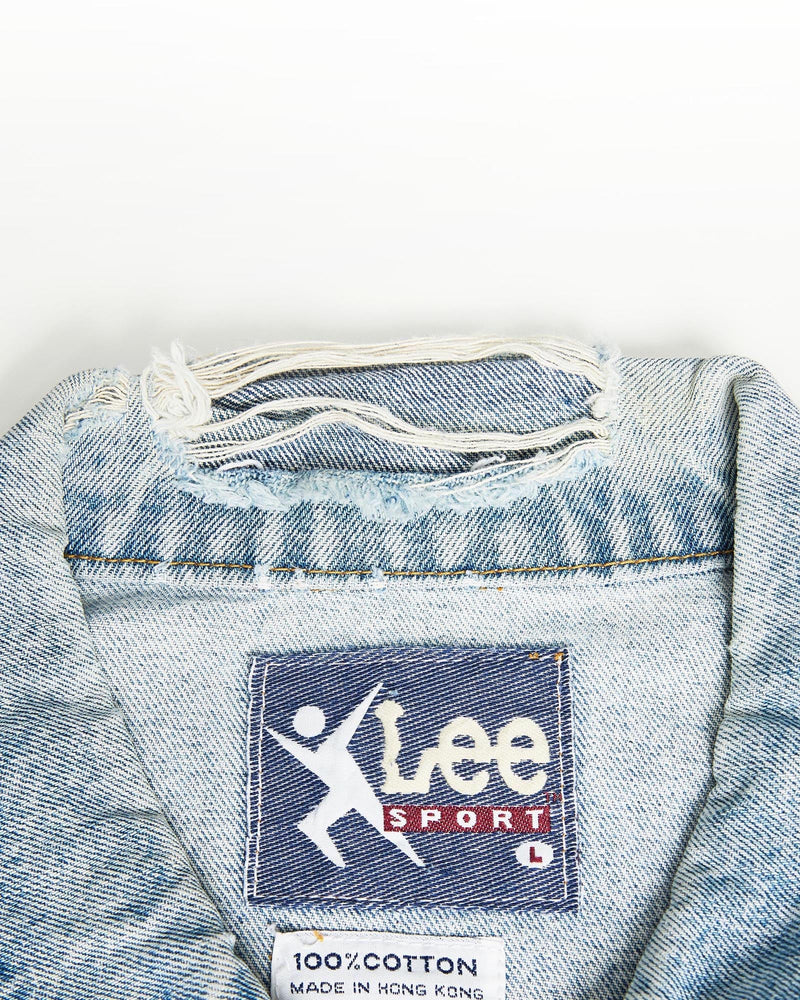 Vintage, 90s, NBA, Indiana, Pacers, Denim, Jacket, The Real Deal, size large, colour Blue, newtown, sydney, australia, thrift store, opshop, preloved, secondhand, sustainable, retro, antique, 70s, 80s, 90s, 2000s, 00s, fashion, clothing, streetwear, trendy, garment, style, boutique, store, shop, archive, sale, cheap, best, top, Jackets