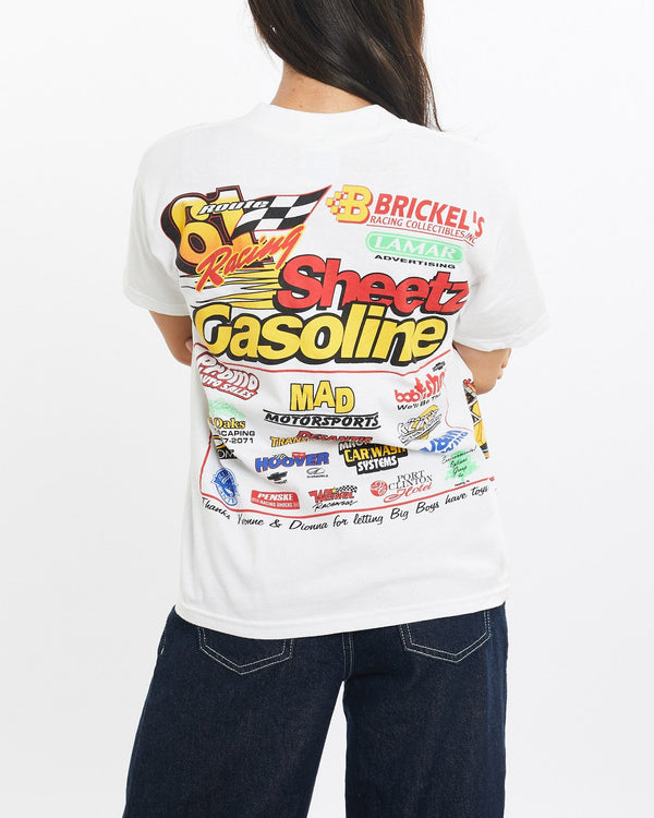 Vintage, Racing, Tee, The Real Deal, size double extra small, colour White, newtown, sydney, australia, thrift store, opshop, preloved, secondhand, sustainable, retro, antique, 70s, 80s, 90s, 2000s, 00s, fashion, clothing, streetwear, trendy, garment, style, boutique, store, shop, archive, sale, cheap, best, top, T-Shirts