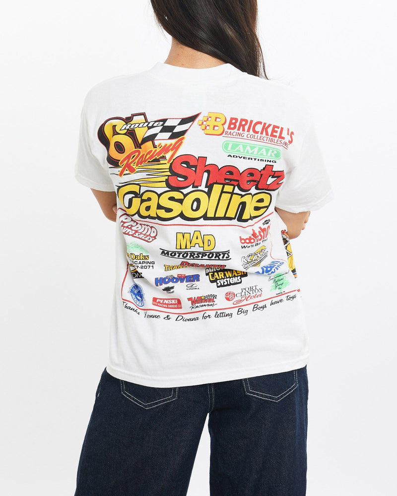 Vintage, Racing, Tee, The Real Deal, size double extra small, colour White, newtown, sydney, australia, thrift store, opshop, preloved, secondhand, sustainable, retro, antique, 70s, 80s, 90s, 2000s, 00s, fashion, clothing, streetwear, trendy, garment, style, boutique, store, shop, archive, sale, cheap, best, top, T-Shirts