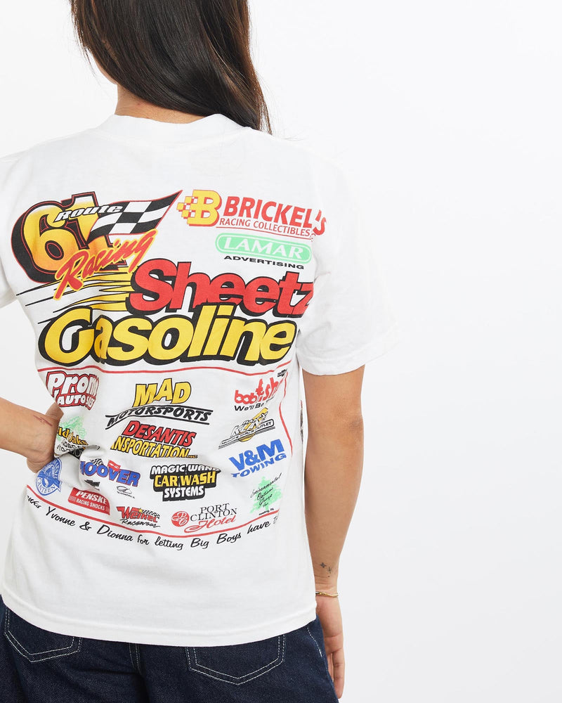 Vintage, Racing, Tee, The Real Deal, size double extra small, colour White, newtown, sydney, australia, thrift store, opshop, preloved, secondhand, sustainable, retro, antique, 70s, 80s, 90s, 2000s, 00s, fashion, clothing, streetwear, trendy, garment, style, boutique, store, shop, archive, sale, cheap, best, top, T-Shirts